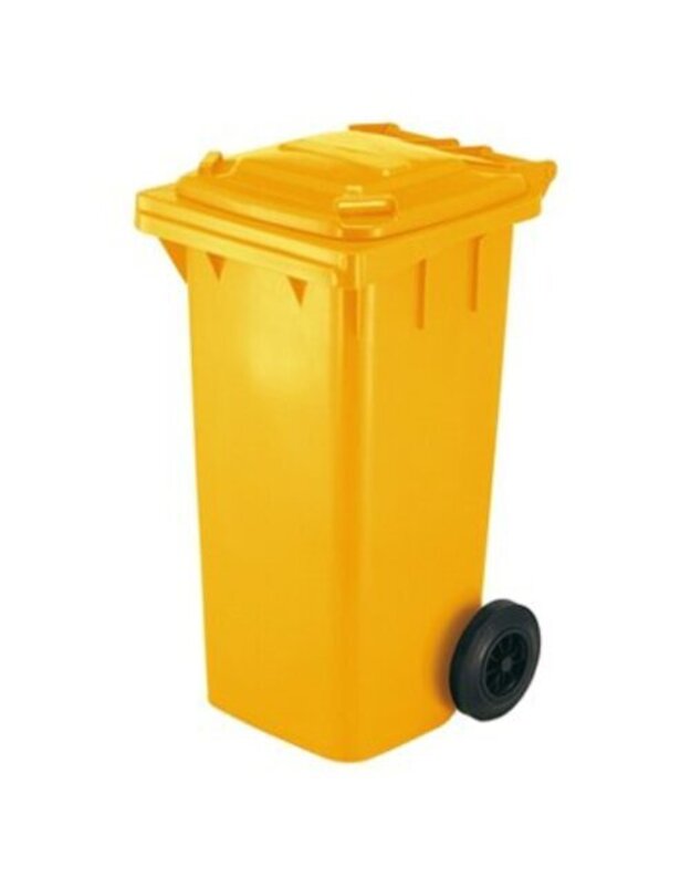  Geltonas 120 litrų konteineris PLASTIKO atliekoms